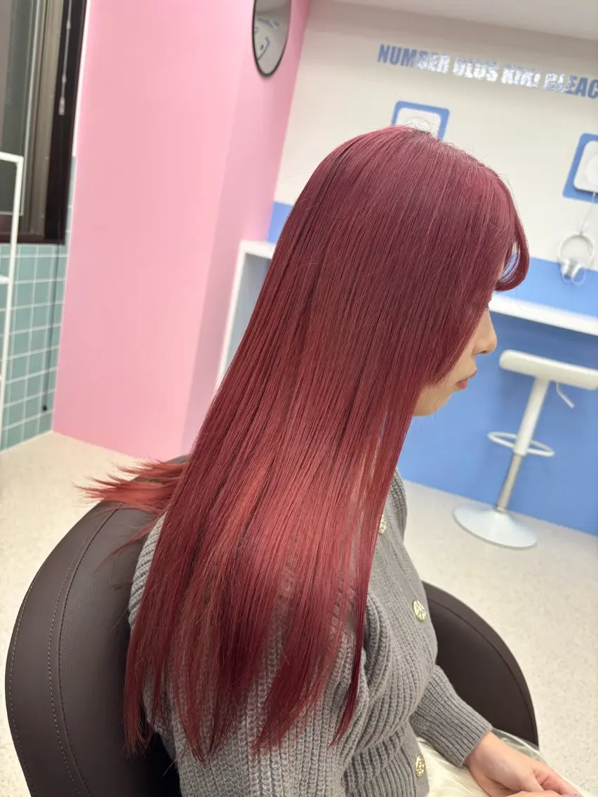 ロング カラー ピンクカラー 大谷 杏菜のヘアスタイル
