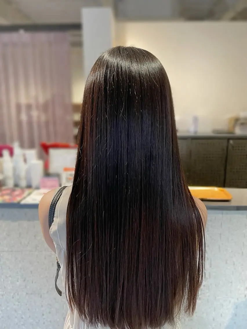ロング カット 縮毛矯正 トリートメント 💎韓国カラー Giness坂下巧のヘアスタイル