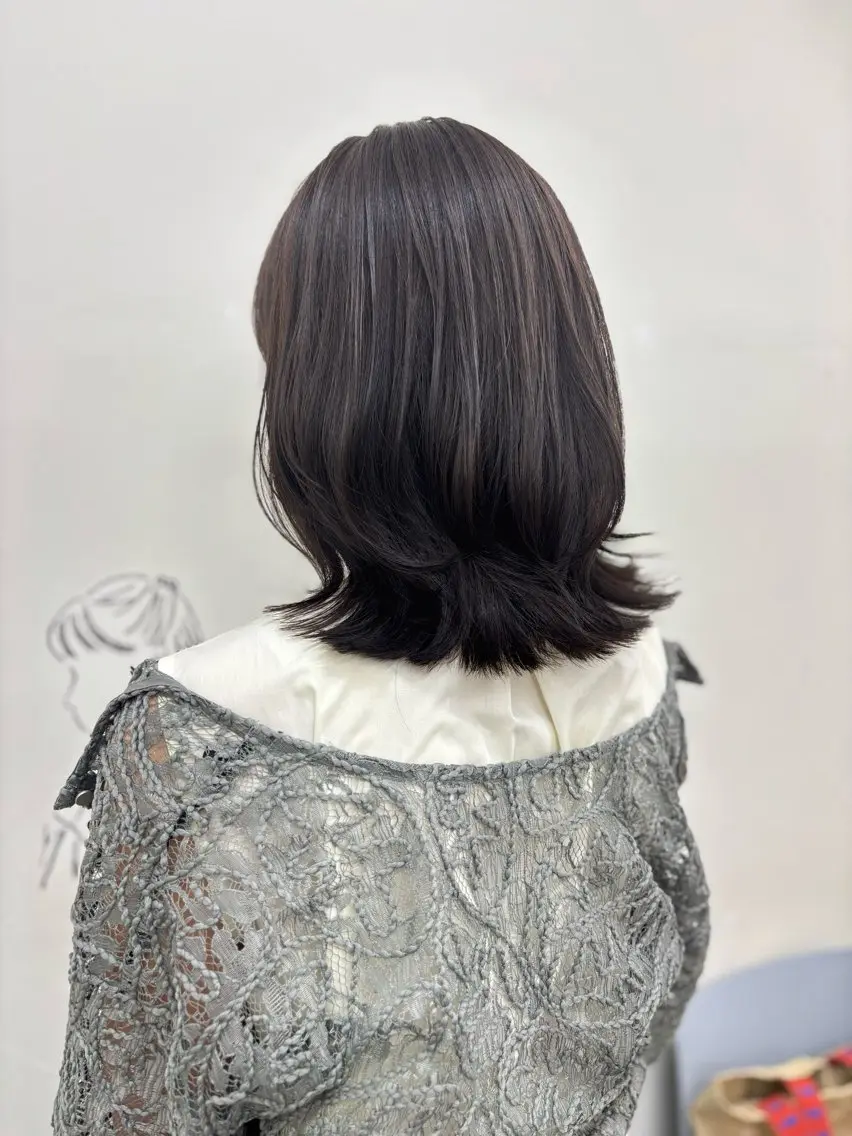 ミディアム カラー カット ヘアカラー トリートメント 似合わせ美髪ヘア✨ 天王寺．阿倍野🌈のヘアスタイル