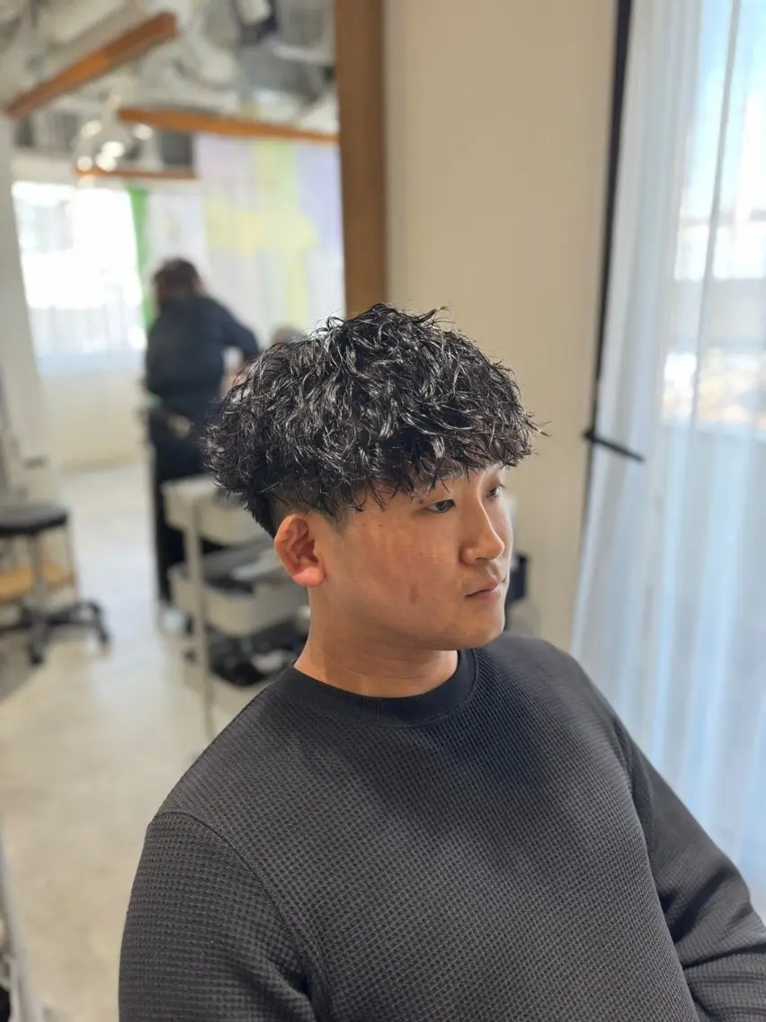 パーマ メンズ カット パーマ メンズパーマ特化/波 巻きツイスパ 長町至のヘアスタイル