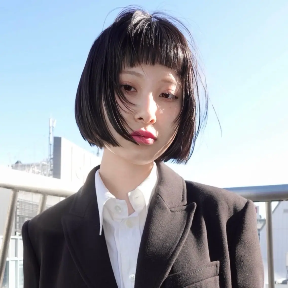 ショート カラー ボブレイヤー ボブ レイヤーカット 外ハネヘア レイヤーカット ボブ 渋谷のヘアスタイル