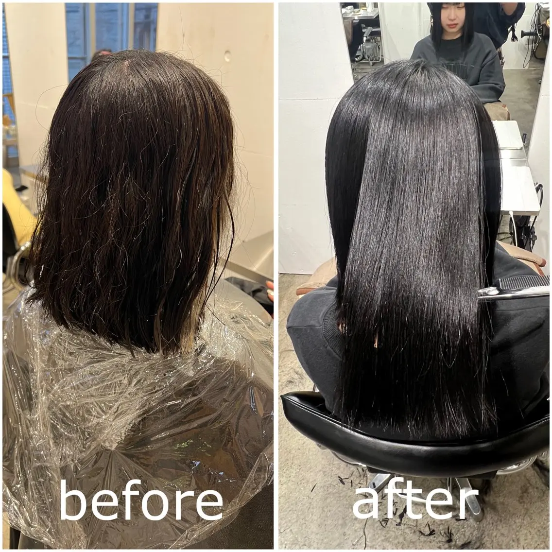 セミロング カラー パーマ 髪質改善 ストレートパーマ ヘアカラー 縮毛矯正 トリートメント ✨髪質改善矯正× ブリーチ✨YU-KIのヘアスタイル