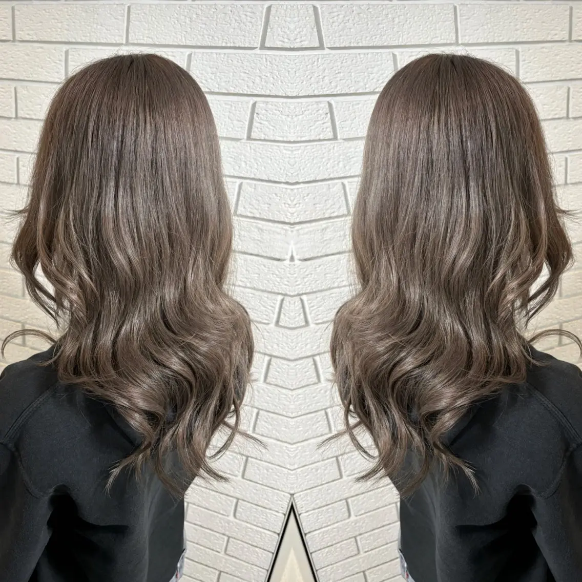 セミロング カット ヘアカラー トリートメント 艶カラー🩵💛 NANAのヘアスタイル