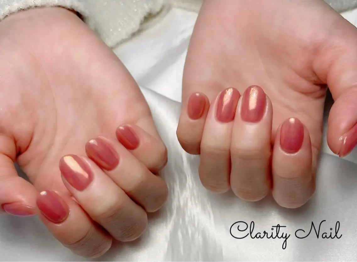 ネイル オーロラネイル ワンカラーネイル ハンドネイル Clarity Nailのネイルデザイン