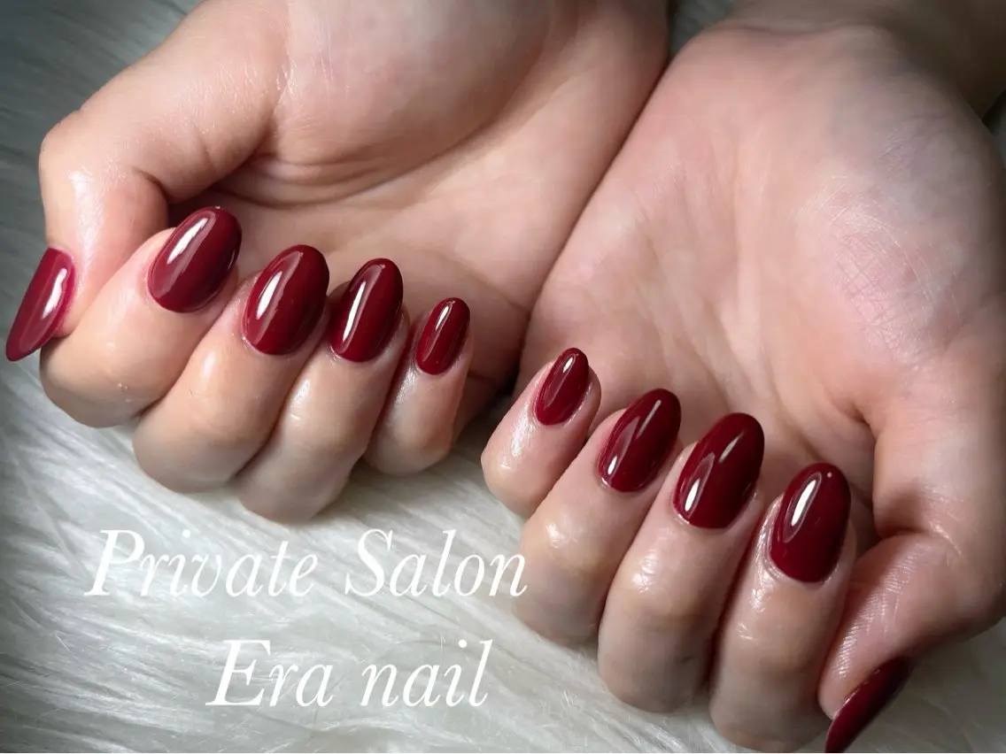 ネイル ボルドー ワンカラーネイル ハンドネイル Era nailのネイルデザイン