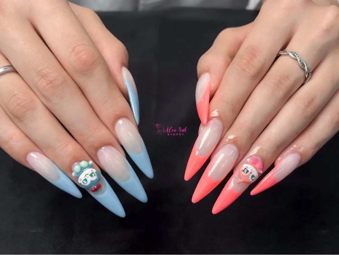 ネイル 桜ネイル 長さ出し フラワーネイル フレンチネイル ジェルネイル ハンドネイル ACon NailSalonのネイルデザイン