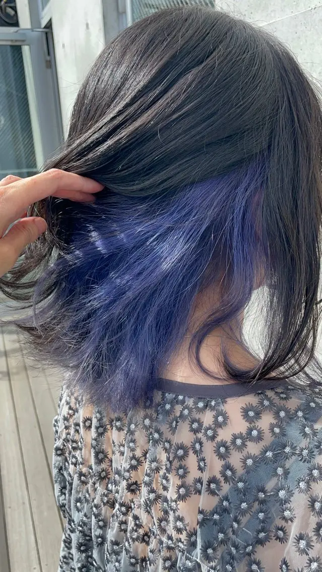 ミディアム カラー インナーカラー 推し ブリーチ  髪質改善のヘアスタイル