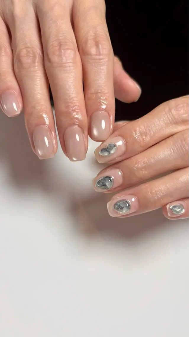 ネイル マグネットネイル ニュアンスネイル ぷっくりネイル シンプルネイル Umi Nail /Akariのネイルデザイン
