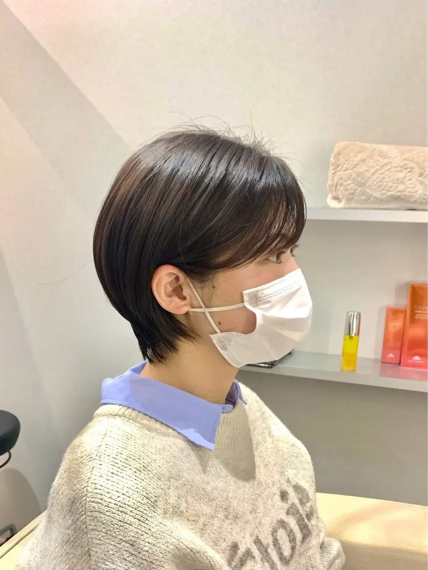 ショート カラー ショートボブ 丸みショート ボブ 似合わせカット ショートヘア 中尾 文哉のヘアスタイル