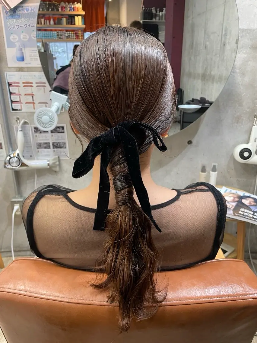 セミロング ヘアアレンジ ヘアセット 東 史夏のヘアスタイル