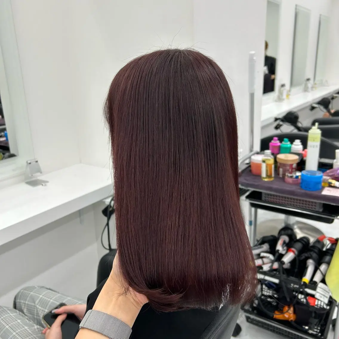 セミロング カラー ヘアアレンジ カット ヘアカラー mai🍑暖色カラー /レイヤー💖のヘアスタイル