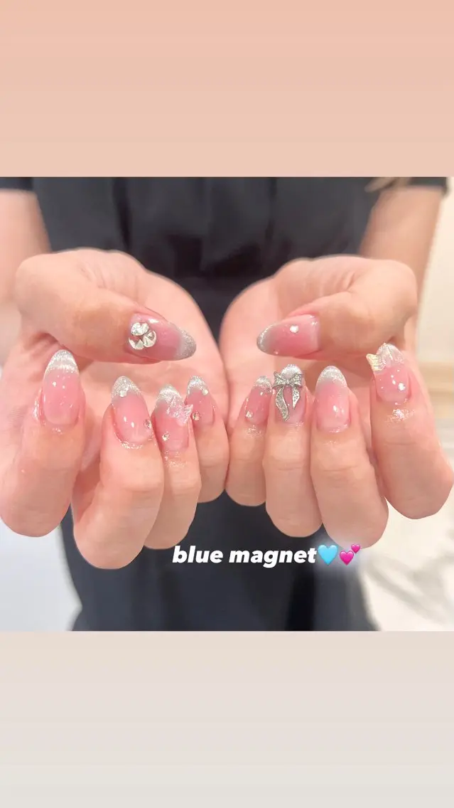 ネイル 持ち込み 🎀チーク/ちゅるん 🫧chisa🎀のネイルデザイン