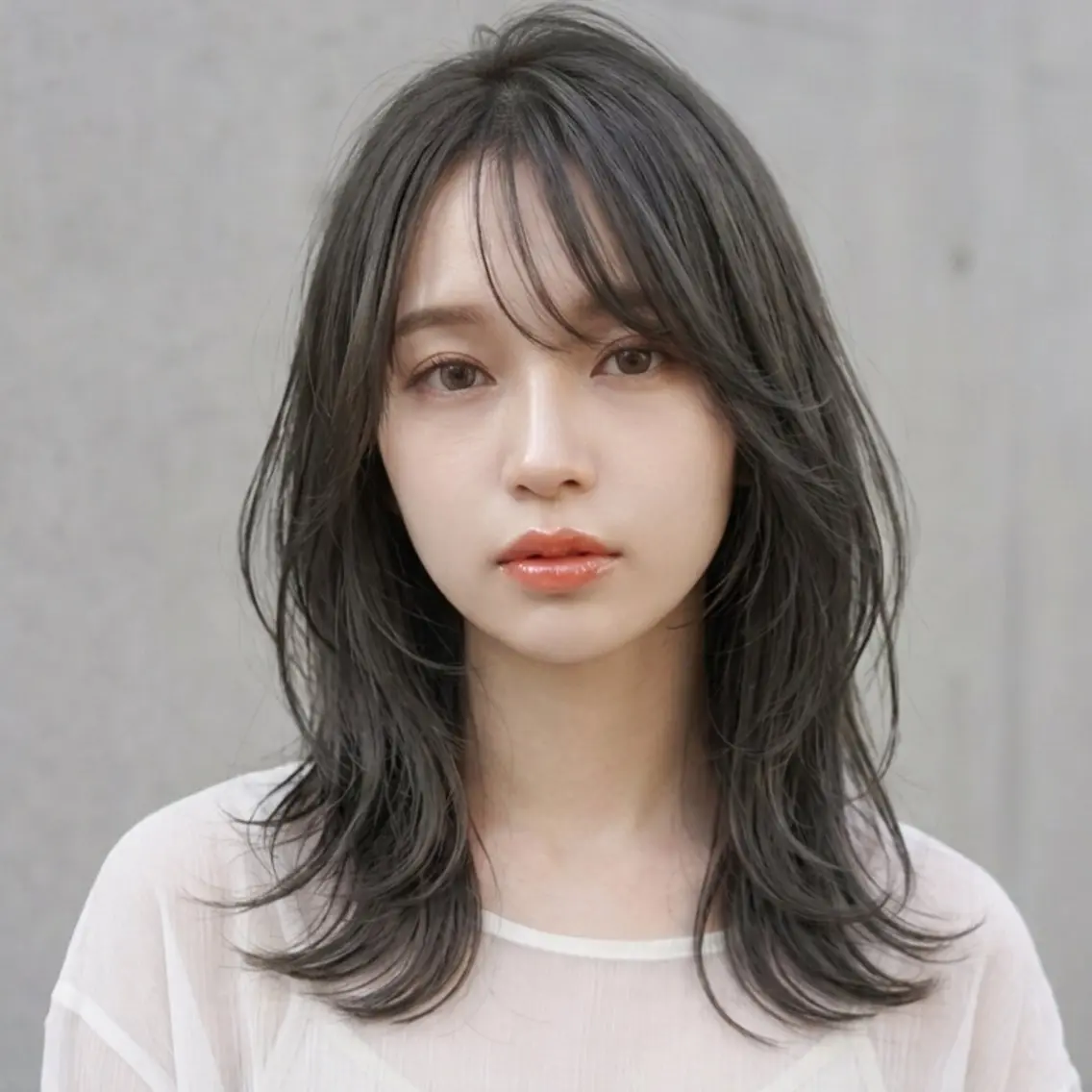 ミディアム くびれヘア カット ヘアカラー トリートメント 原田 祥彰のヘアスタイル