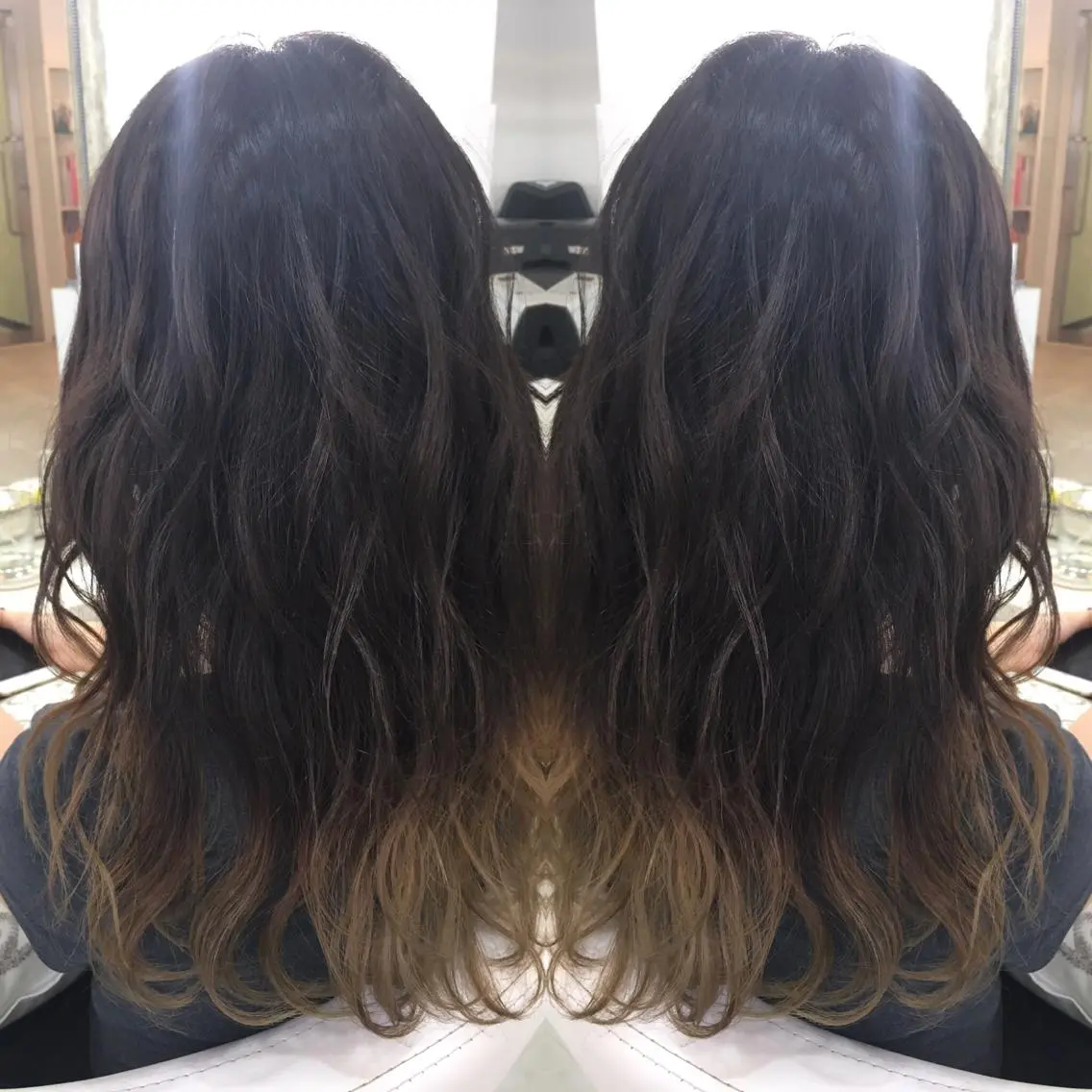 セミロング ロング カラー 髪質改善 中川 翔のヘアスタイル