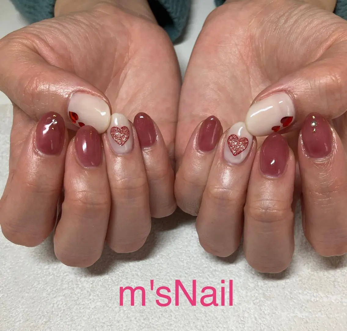 ネイル ハート m'sNail 福岡西区 ネイルのネイルデザイン