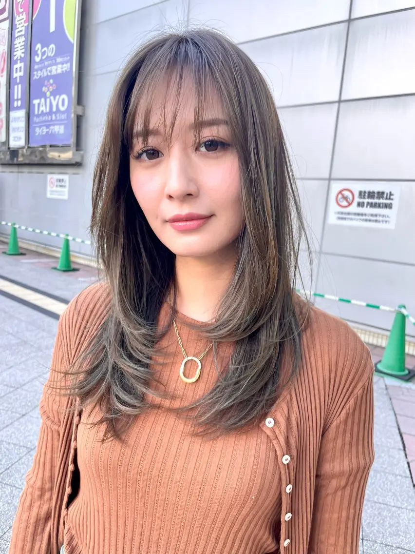 ミディアム カラー カット ヘアカラー トリートメント カラー/髪質改善 レイヤー/vagueのヘアスタイル