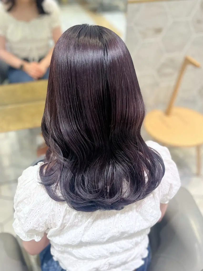 ロング カラー 透明感カラー グレージュ ラベンダーカラー ラベンダーグレージュ ラベンダーグレー ヘアカラー 栄/透明感ツヤカラー /Kahoのヘアスタイル