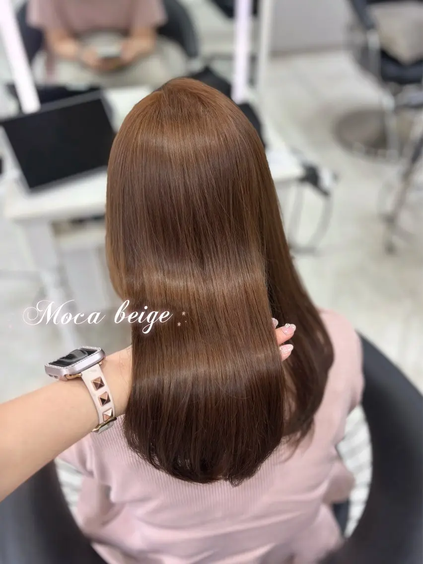 セミロング カラー ブリーチ 透明感カラー ブリーチなしカラー ヘアカラー レイヤーカット/銀座 🎀𝐒𝐀𝐊𝐈のヘアスタイル