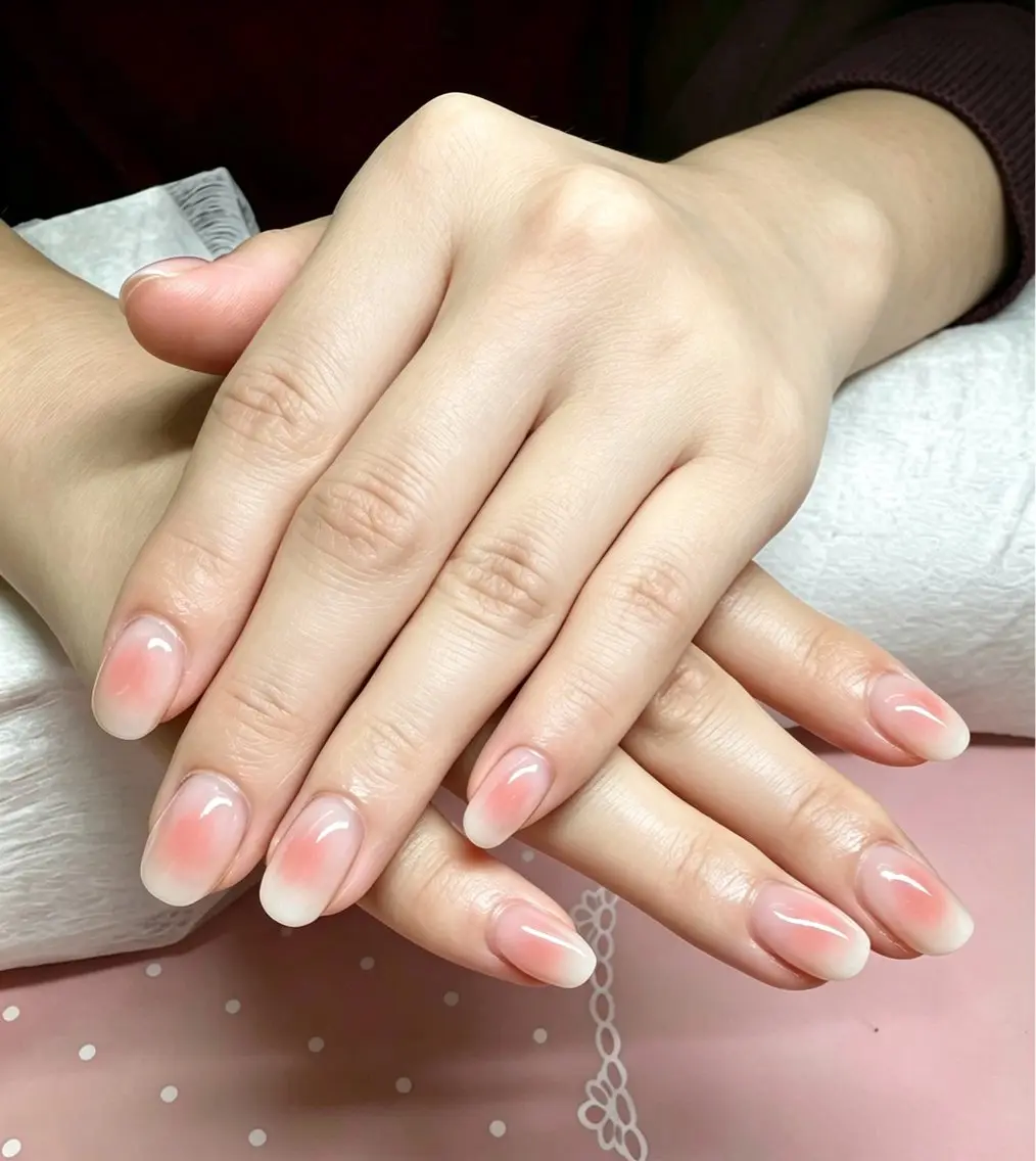 期間限定【ソフトジェルオフ無料】チークネイル/ベースカラー込みの写真