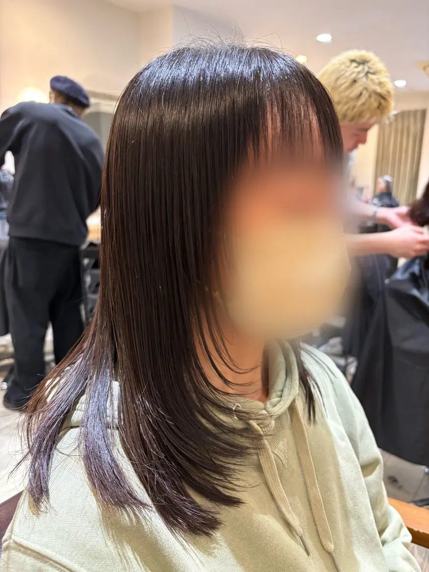 ミディアム カット 田村優 能見台のヘアスタイル