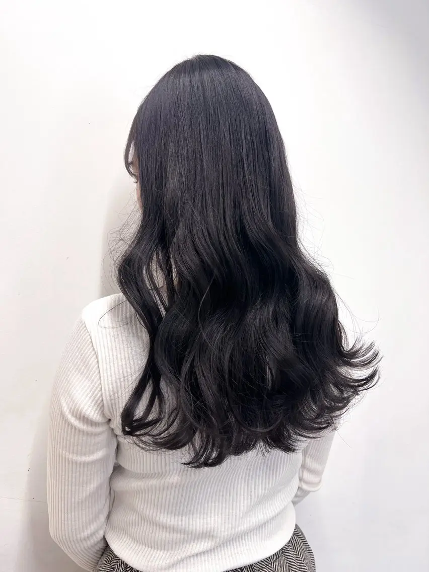 ロング カラー カット ヘアカラー トリートメント ブリーチなし/カラー 専門店ASOBIのヘアスタイル