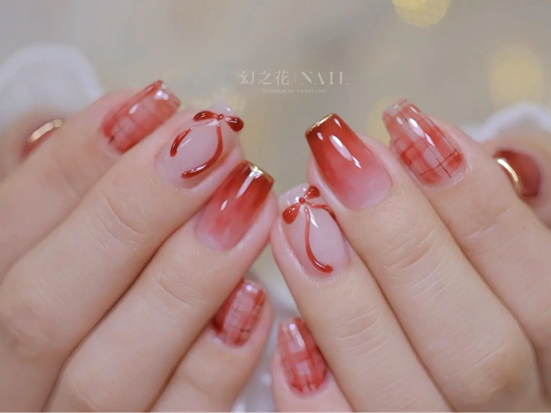 ネイル ガーリー リボン ハンドネイル 幻之花 Nailのネイルデザイン