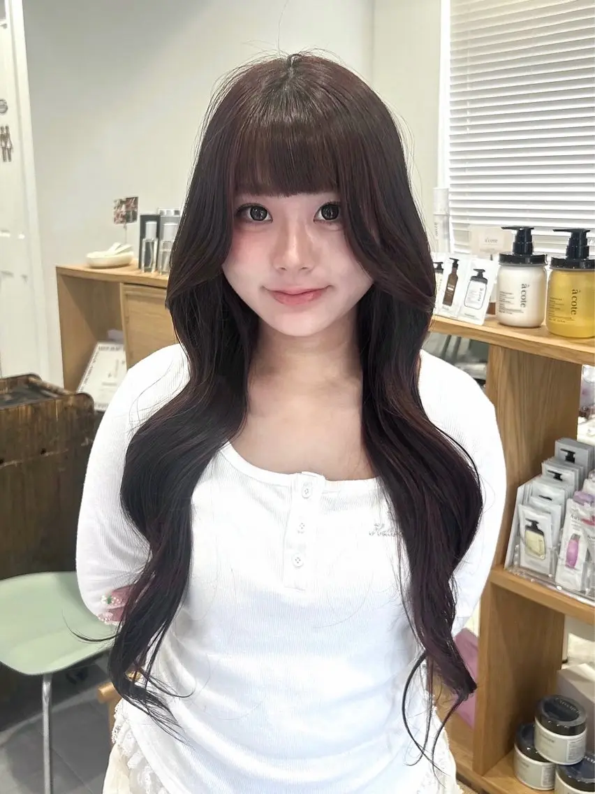 ロング カット ヘアカラー トリートメント 韓国ヘア ‎⟡.·KANA🐥のヘアスタイル