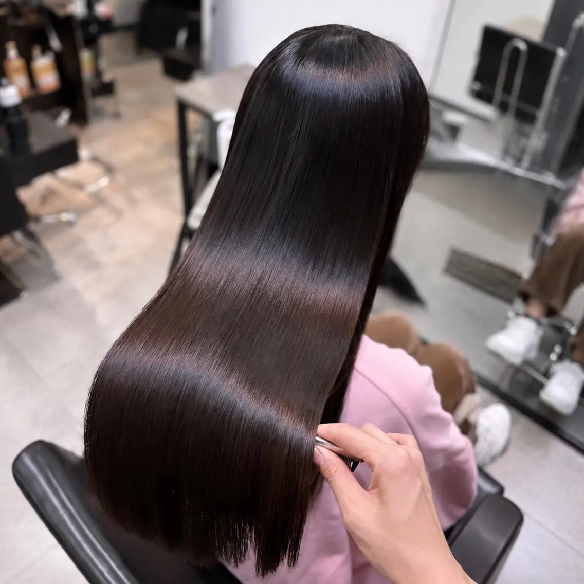 ロング パーマ 縮毛矯正 トリートメント ブリーチ縮毛矯正/ 髪質改善/西野和裕のヘアスタイル