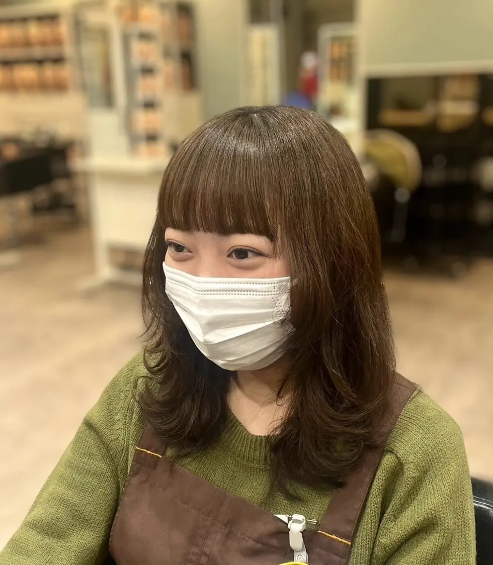 セミロング カラー 顔周りカット レイヤーカット 🩷愛咲🩷レイヤー /透明感カラーのヘアスタイル