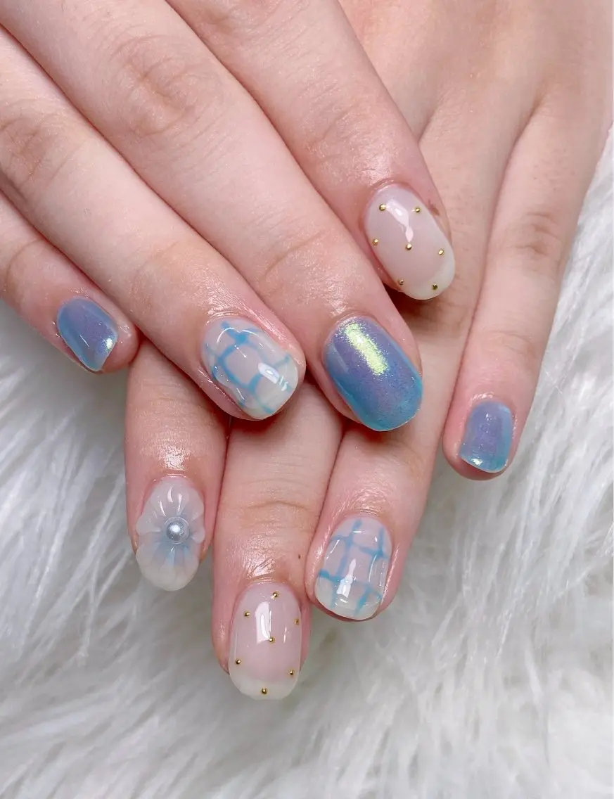 ネイル ブルー ハンドネイル ツメイク船橋店| Miyu 🍒のネイルデザイン