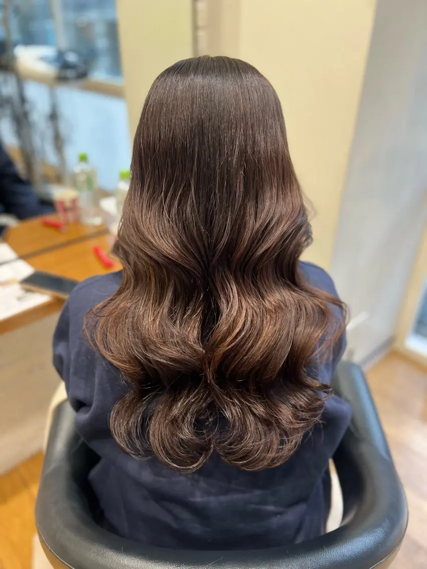 ロング 韓国風ヘア カット パーマ 🌙コテ巻き風パーマ 🌙菜月のヘアスタイル