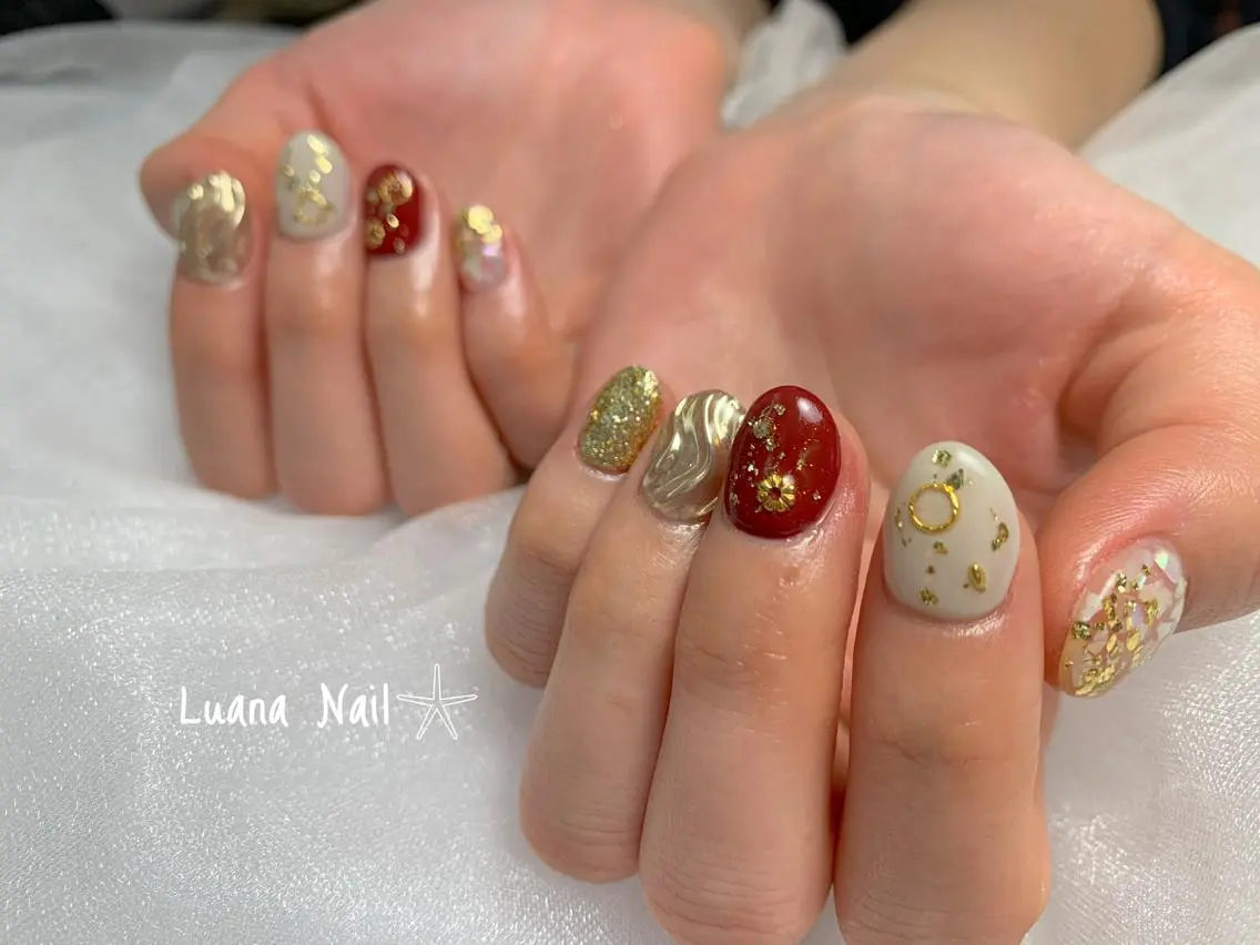 ネイル 成人式 ハンドネイル BeauJu by Luana Nailのネイルデザイン
