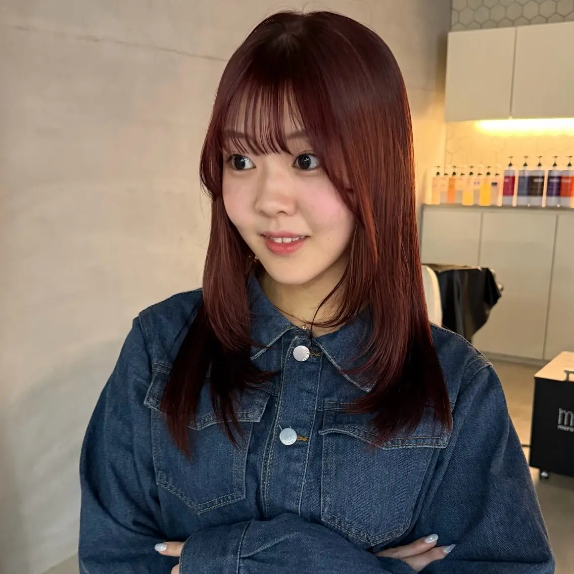 ミディアム カラー レッドカラー rimi ／透明感カラーのヘアスタイル
