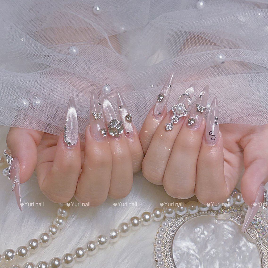 ネイル アートネイル 長さ出し フラッシュネイル ジェルネイル 韓国ネイル ハンドネイル Yuri.nail studioのネイルデザイン