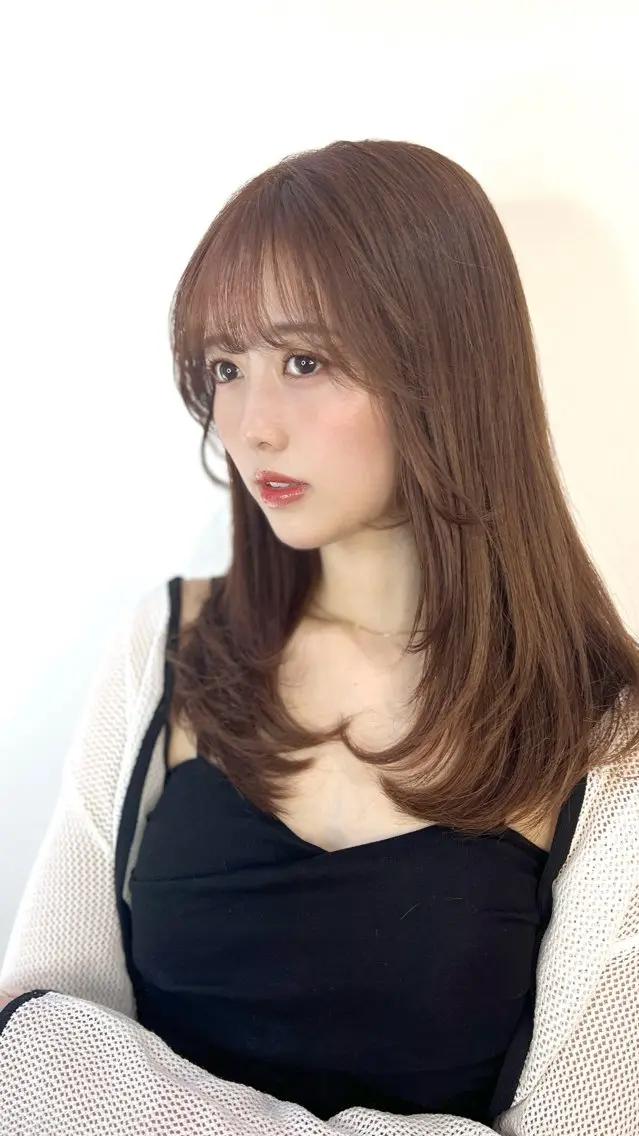 セミロング カラー ヘアアレンジ レイヤーカット 顔まわり職人🇰🇷 韓国ヘア/KAITOのヘアスタイル