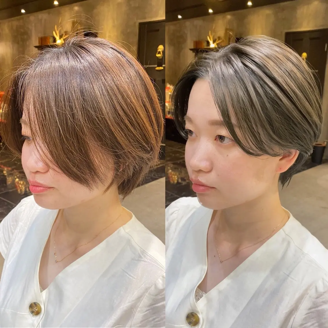 ショート カラー ハンサムショート グレージュ カーキグレージュ ショートヘア カット ヘアカラー トリートメント 透明感カラー🌿 グレージュ🐺陽介のヘアスタイル