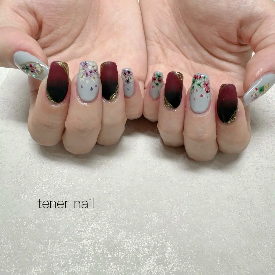 ネイル フラワーネイル ハンドネイル テネルネイル tener nailのネイルデザイン