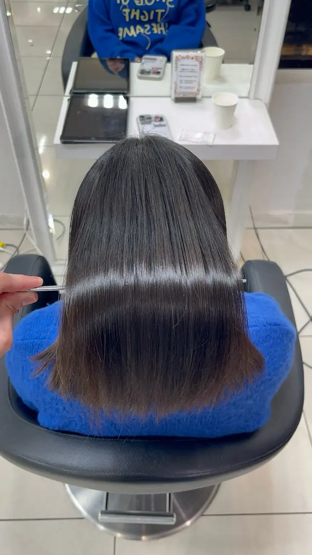 ミディアム パーマ カット 縮毛矯正 縮毛矯正指名No.1 艶カラー/SHIMAのヘアスタイル