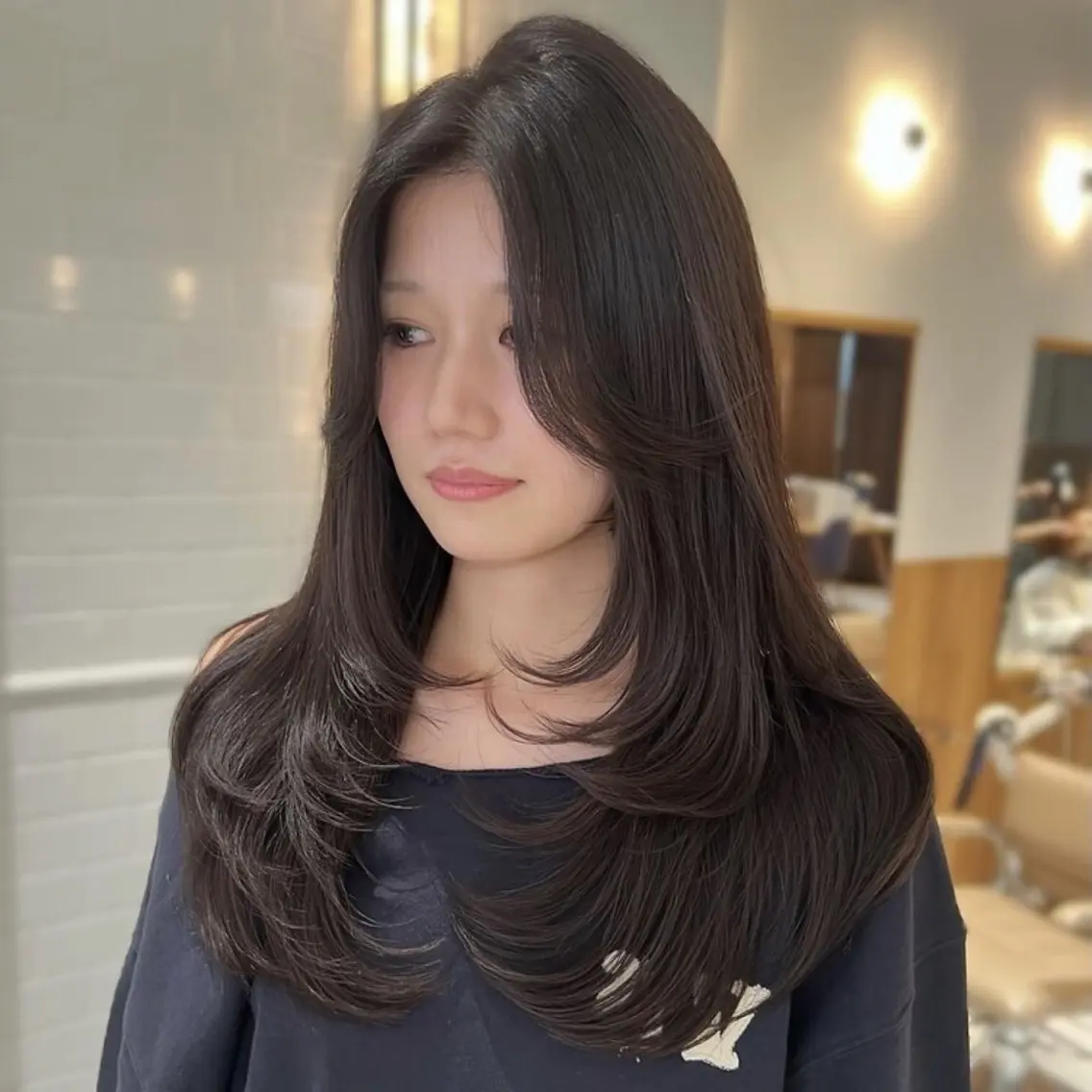 ロング 顔周りカット レイヤーカット カット ♡ KANON ♡のヘアスタイル