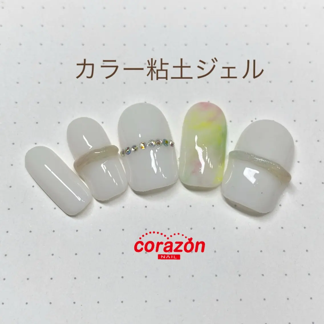 ネイルアートモデル【カラー粘土ジェル】コース※来店時のオフ無料※ケア込※¥6000の写真