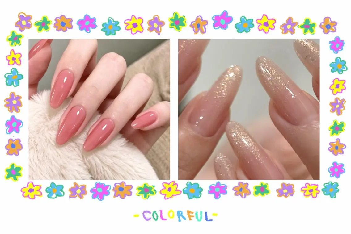【HAND/オフ無料】チップ長さだしワンカラー&ラメグラの写真