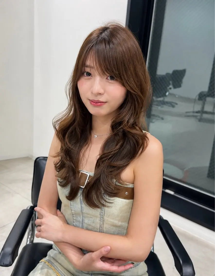 ロング ヘアカラー トリートメント 福岡美髪矯正 /Rinonのヘアスタイル