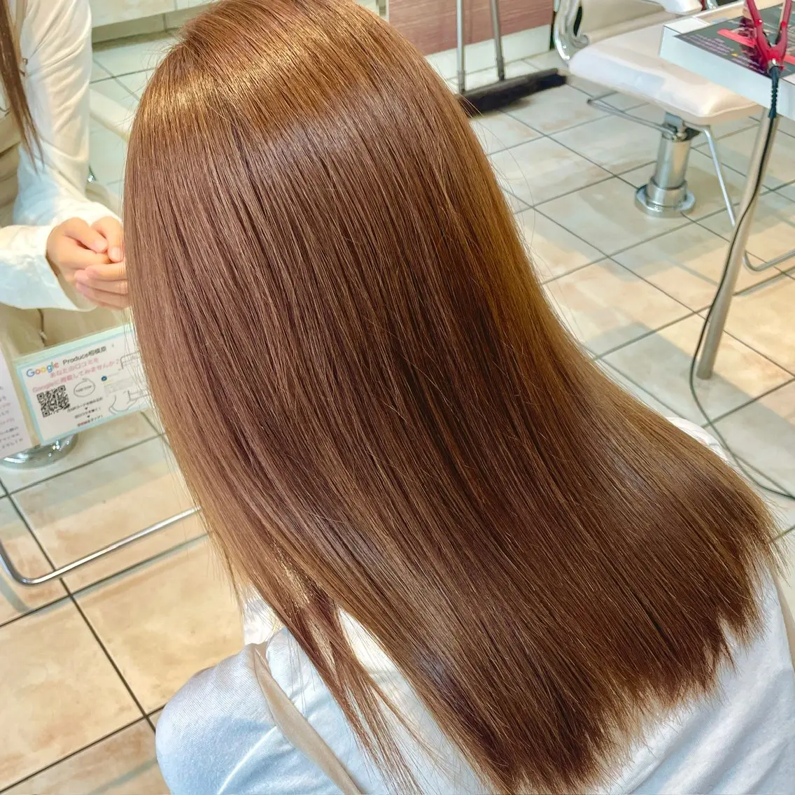 ミディアム カラー ヘアカラー トリートメント ブリーチ/ヘアセット 【𝙍𝙞𝙣𝙤】のヘアスタイル