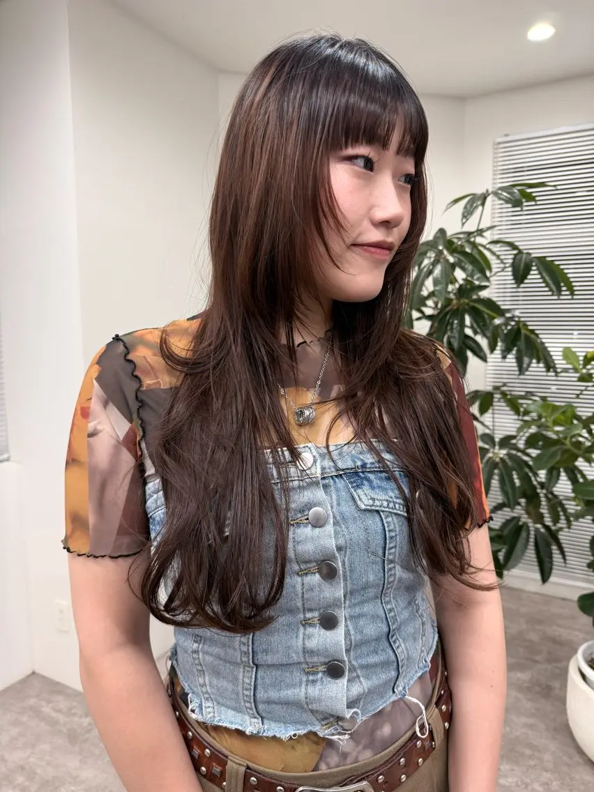 ロング ハッシュカット カットモデル yumekaのヘアスタイル