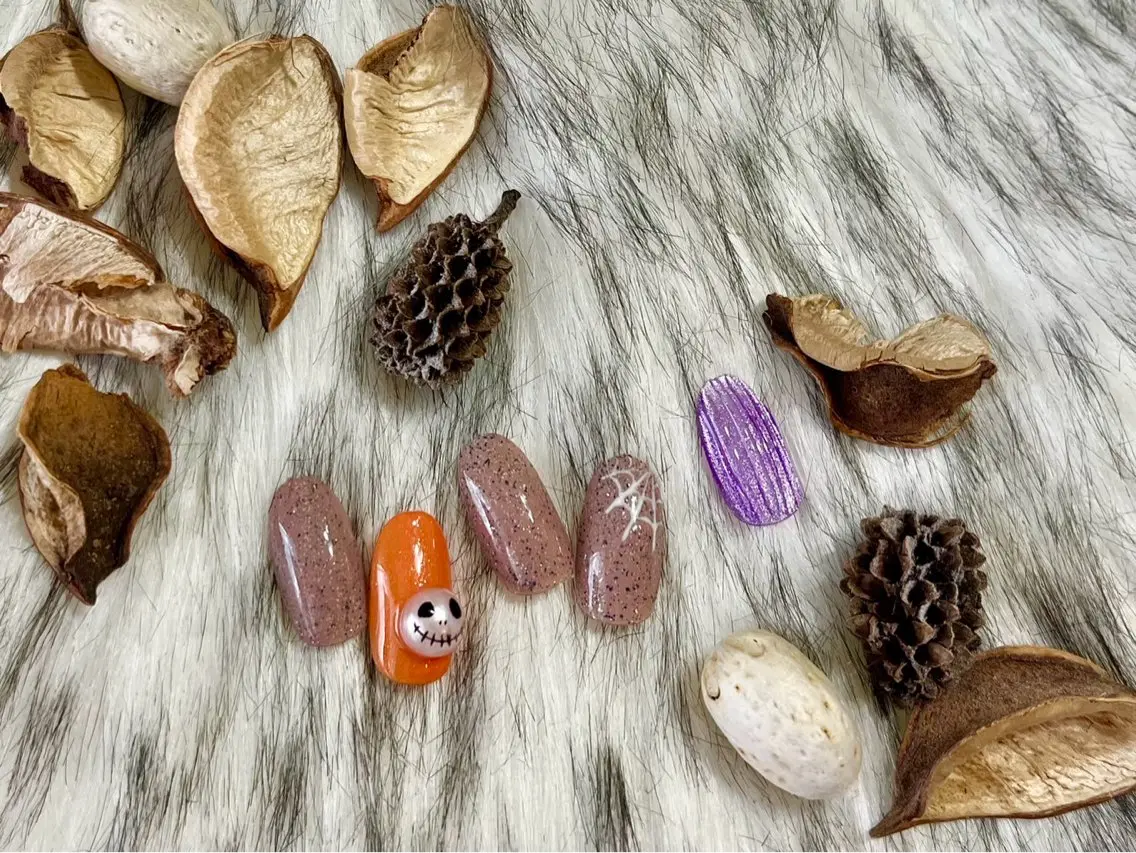 ネイル ジェルネイル ハロウィン メンズネイル パラジェル ワンホンネイル kiki nail &brow二子玉川のネイルデザイン
