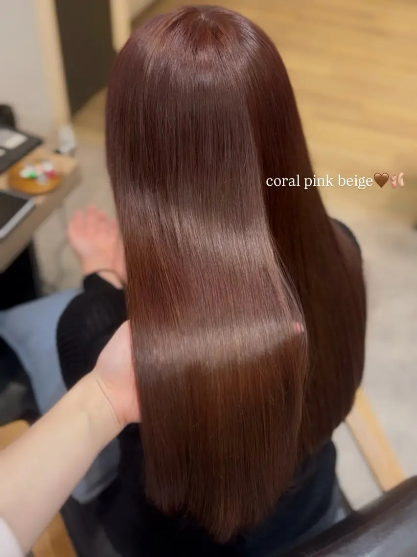 ロング ピンクブラウン ヘアカラー Ami♡表参道/艶髪 ピンク/盛れカットのヘアスタイル