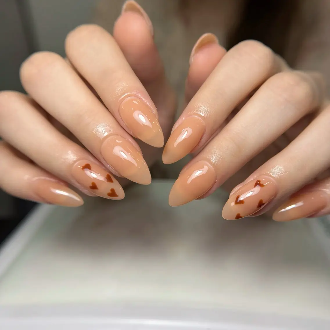 ネイル 長さ出し ジェルネイル 持ち込み オフィスネイル ワンカラーネイル ハンドネイル Michi Nail Staffのネイルデザイン