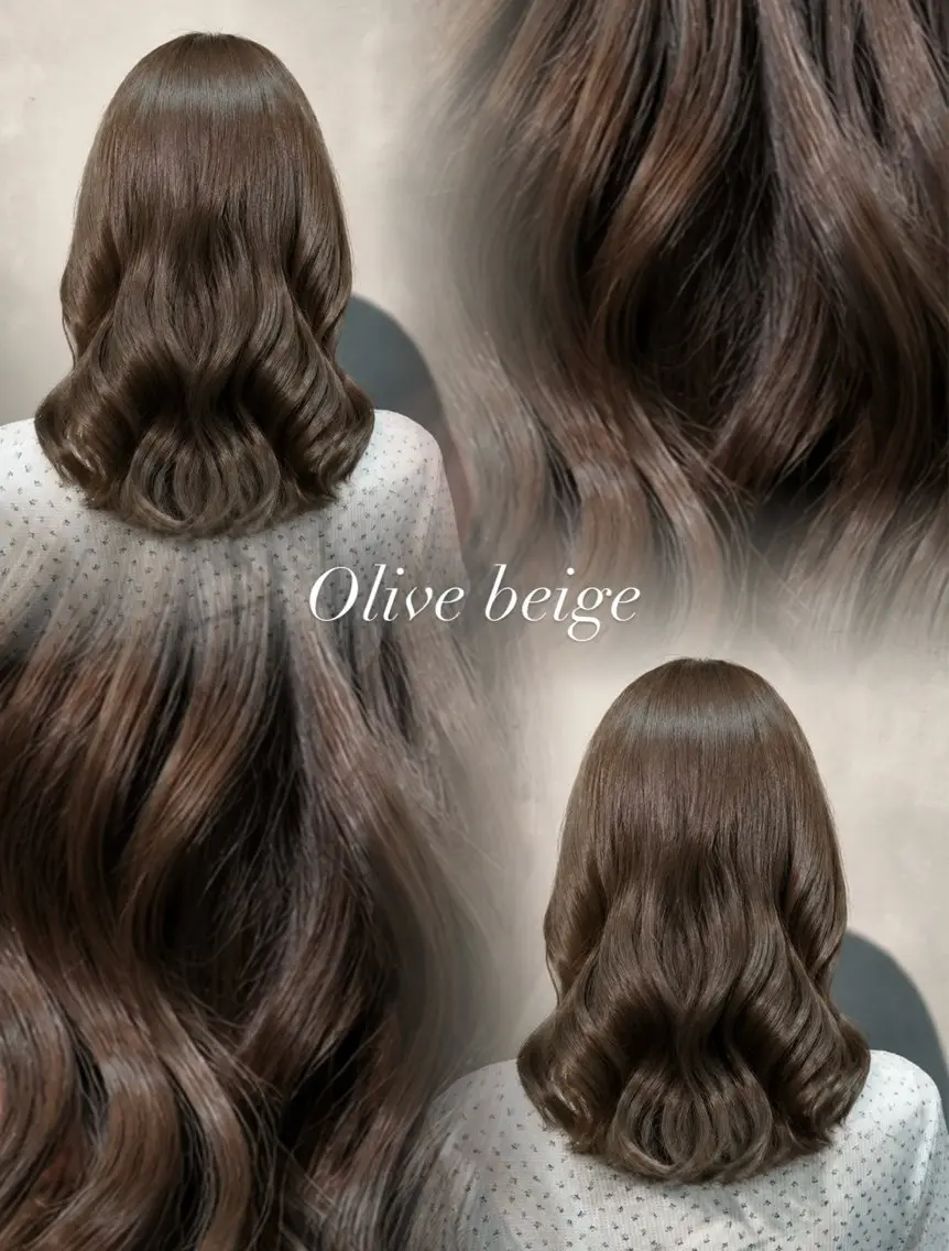 ミディアム カラー ベージュカラー 透明感カラー オリーブベージュ 韓国風ヘア カット ヘアカラー トリートメント 渋谷/トレンドヘア 🦋‎🤍ふうかのヘアスタイル