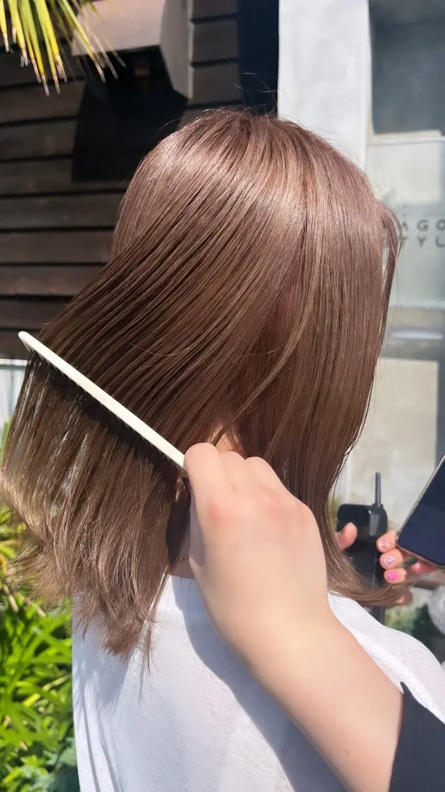 カラー ベージュカラー ブリーチ ミルクティーベージュ NAGONSTYLE 田村　莉生のヘアスタイル