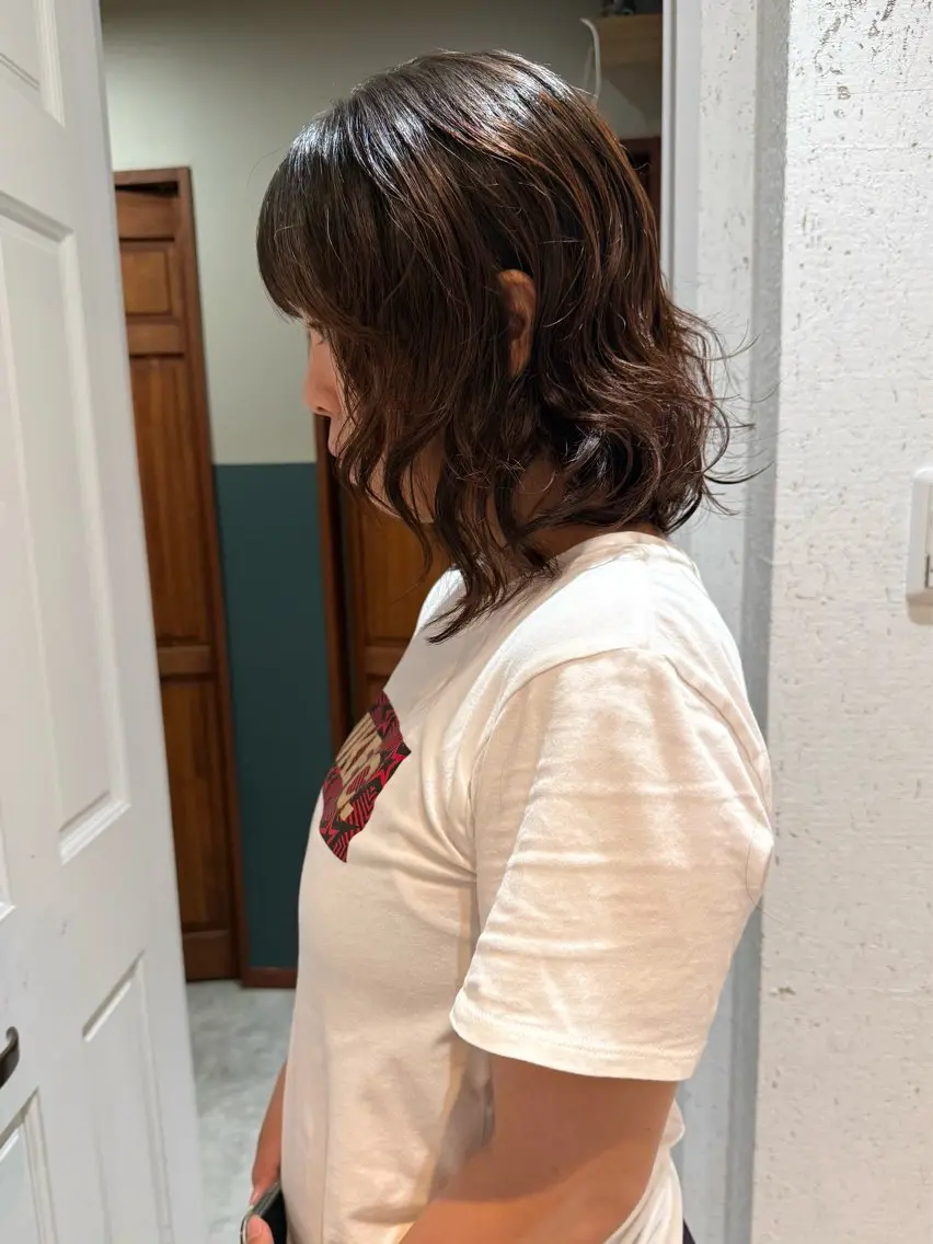 セミロング カラー パーマ カット パーマ mai / linoah˚✧のヘアスタイル